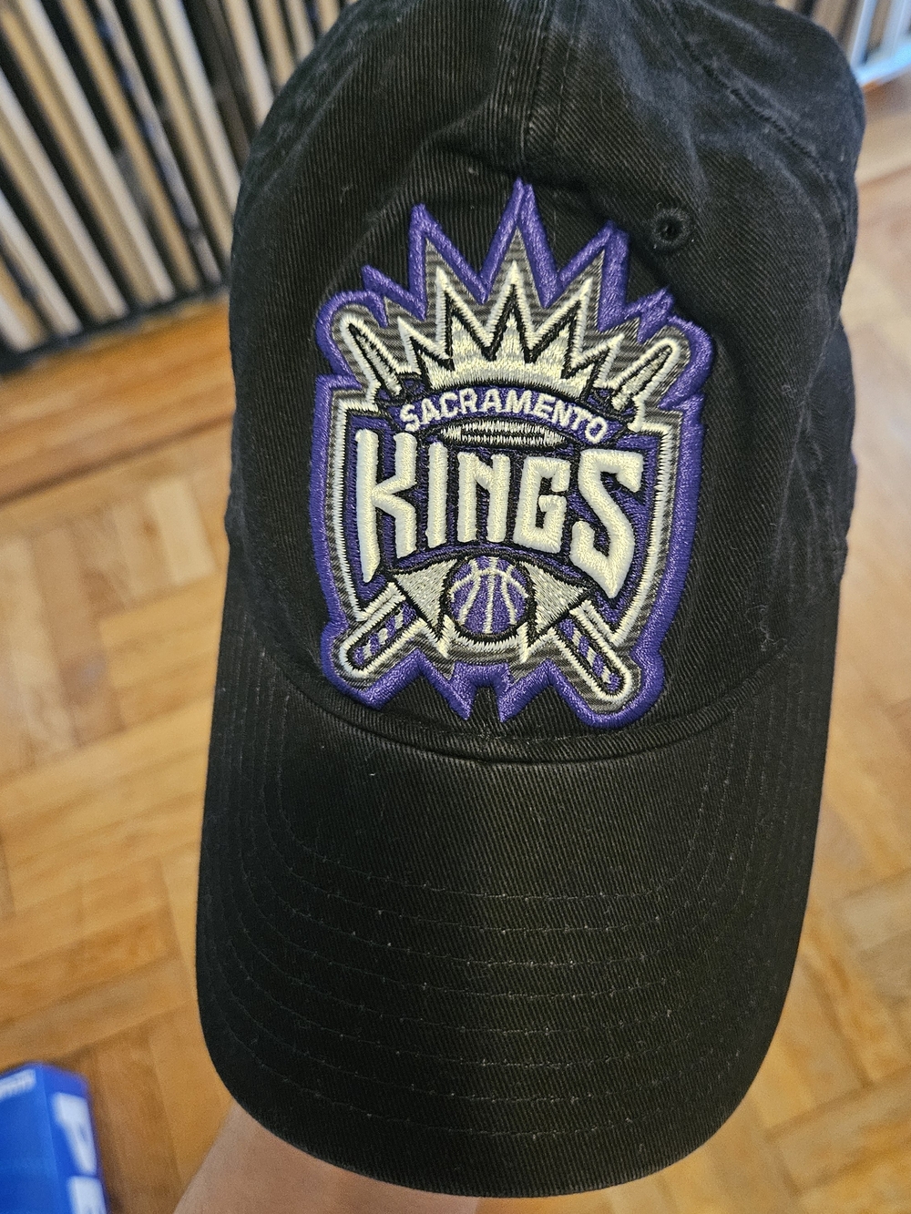 adidas Black Baseball Cap with Purple & White Kings Logo